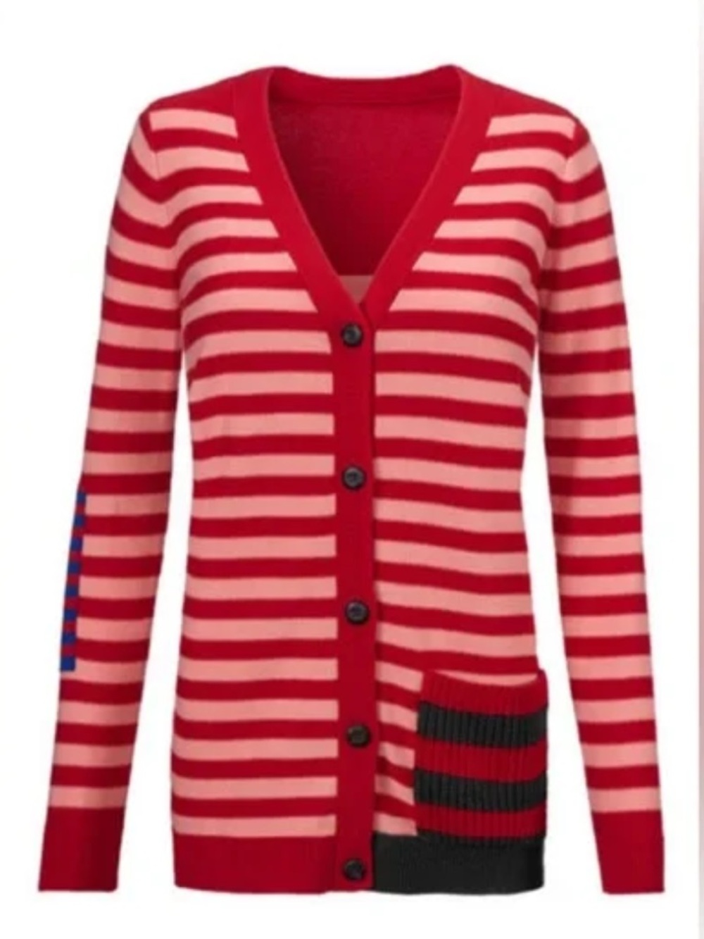 CABI Cranberry Picnic Cardigan in Summer Stripe sz S